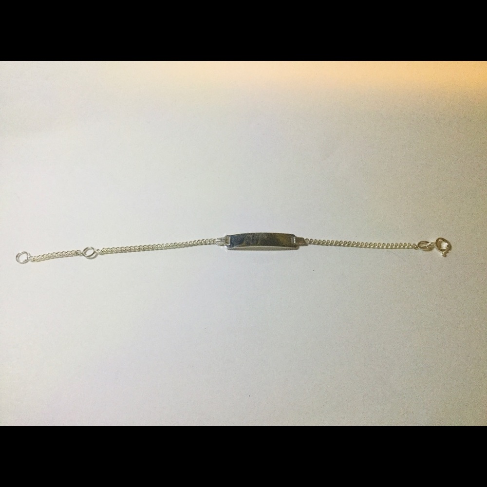 Sterling .925 Silver Kids ID Bracelet 6.5”